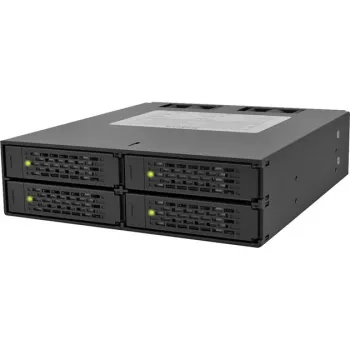 ICY DOCK ToughArmor MB994SP-4S – 4 vietų SAS/SATA 2,5 colio vidinis kietųjų diskų narvelis, be dėklų, aliuminis, juodas, SAS/SATA 6 Gbit/s, 40 mm ventiliatorius