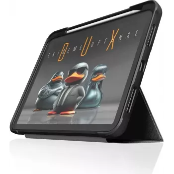 STM Dux Ultra dėklas | Apple iPad 11 (2025) / iPad 10,9 (2022) | juodas/permatomas | STM-222-486KX-01