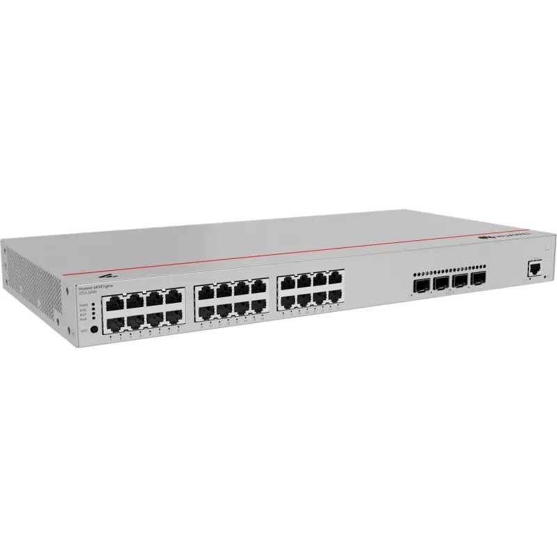 Huawei S310-24P4X valdomas Gigabit PoE tinklo jungiklis, 4x SFP+ 24x PoE, 4x SFP+, montuojamas į stelažą