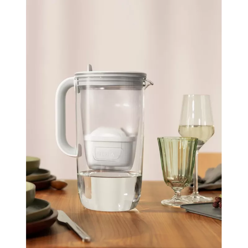 BRITA Glass+1 Maxtra Pro vandens filtro ąsotis pilka, 2,4 L / 1,5 L, su Maxtra Pro PP filtru