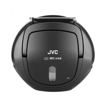 Nešiojamas CD grotuvas JVC RD‑E221B – juodas, CD/MP3, kasečių dekas, USB atkūrimas, FM radijas, AUX, baterija/tinklo maitinimas