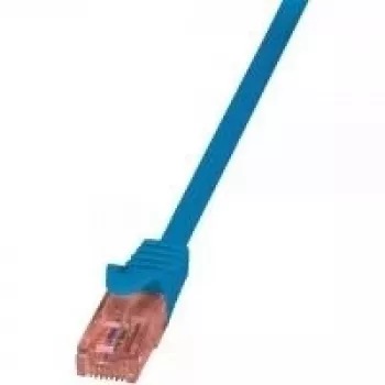 Logilink RJ45 tinklo kabelis CAT 6 U/UTP [1x RJ-Plug - 1x RJ-Plug] 2 m mėlynas, liepsnai atsparus (CQ2056U)