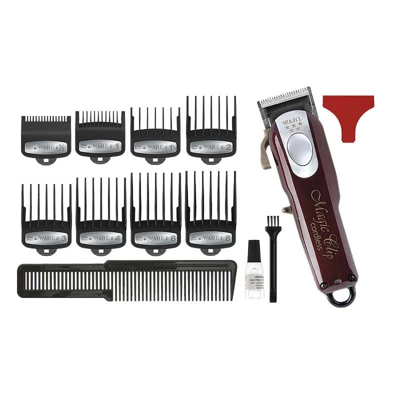 Wahl Cordless Magic Clip Burgundy plaukų kirpimo mašinėlė 0,8–2,5 mm