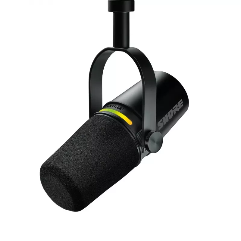 Shure MV7+-K - Paskaitų ir vokalų mikrofonas su XLR/USB-C jungtimi, juodas
