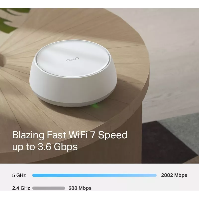 TP-Link Deco BE22 dviejų dalių Wi-Fi 7 tinklo sistema (baltos spalvos)