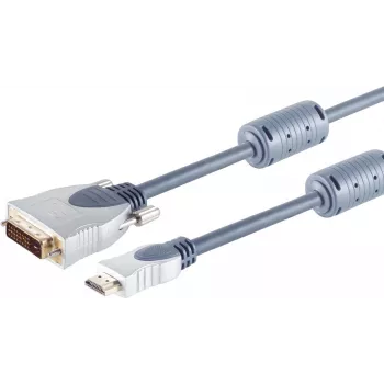 HDMI į DVI adapterio kabelis ShiverPeaks 77481-MHQ 1,5 m su auksuotais kontaktais
