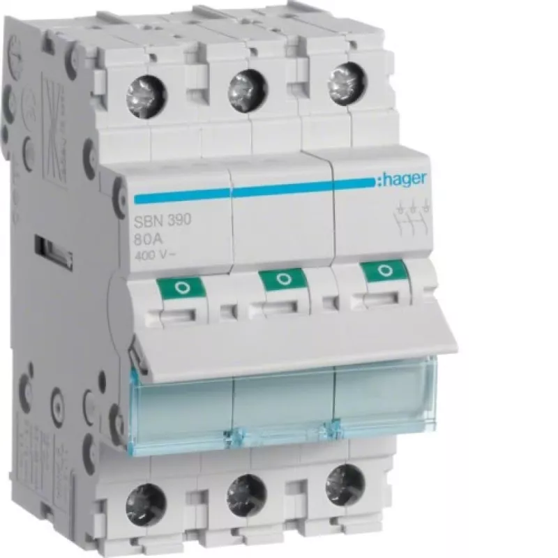 Automatinis jungiklis Hager SBN390 3 moduliai 100A 440V