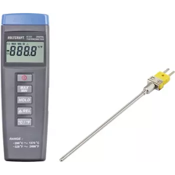 VOLTCRAFT K101 + TP 200 temperatūros matavimo prietaisas -200 iki +1370 °C K tipo zondas