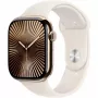 APPLE Watch Series 10 GPS + Cellular 46mm Auksinis Titano Korpusas su Šviesiai Smėlio Spalvos Sportine Juosta - S/M