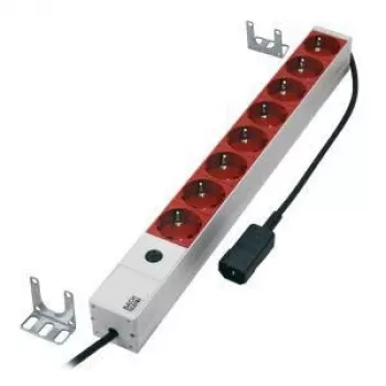19 colių 1U maitinimo juosta UPS, 8x Schuko, C14 įėjimas, 2m (CABINETACC3)