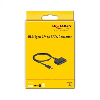 DeLOCK 63803 lyties keitiklis USB C 22 kontaktų SATA juodas 0,5 m