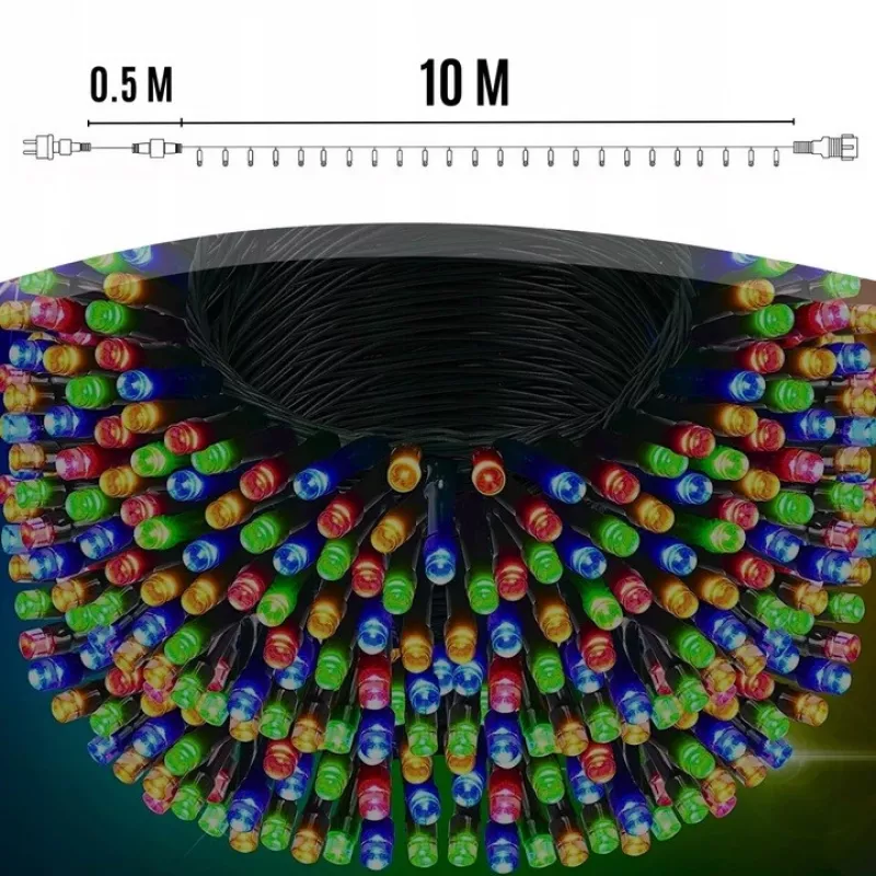 Extralink EX.95535 baterinės Kalėdų girliandos, 100 LED, daugiaspalvės, 10,5 m