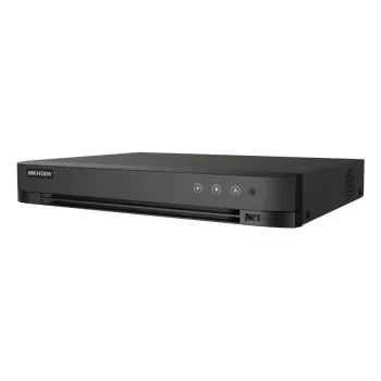 DVR Hikvision Pro Series 4 kanalų 1080p 1U H.265 AcuSense, 4 vaizdo įėjimai, max 2960×1665, 10 TB HDD, Fast Ethernet, 12V, juodas