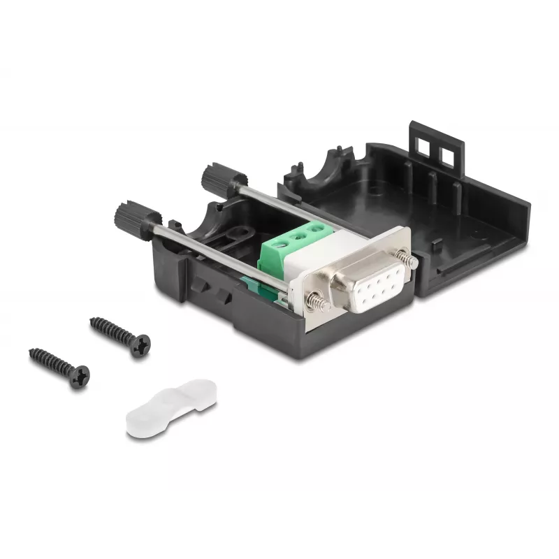 DeLOCK 90655 D-Sub 9 jungtis su 3 kontaktų gnybtų bloku, juoda/pilka