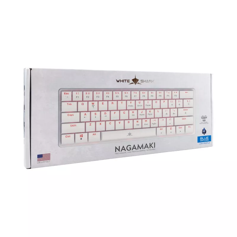 White Shark GK-006221 Nagamaki White-Mechanical-Blue.SW belaidė klaviatūra