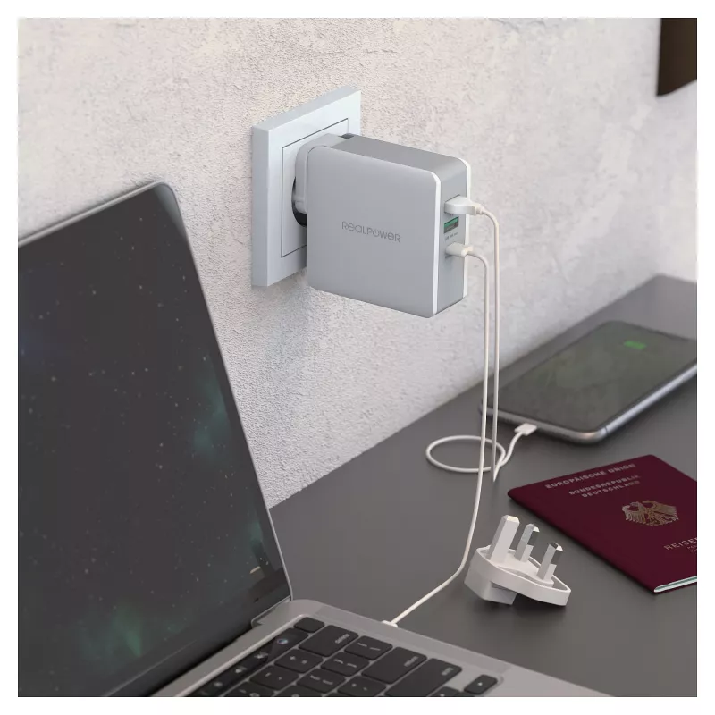 RealPower Charger DeskCharge-65 Travel 65W - 65W kelioninis įkroviklis