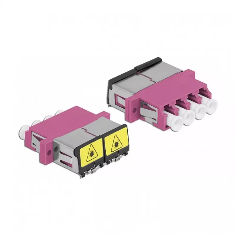 Optinis skaidulų jungiklis DeLOCK 86906 LC Quad moteriška į LC Quad moteriška, daugiamodis, violetinis