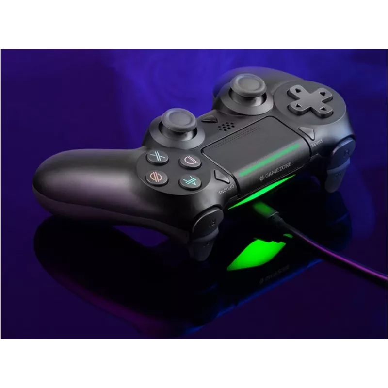Laidinis žaidimų pultas TRACER SHOGUN PRO Black – 16 mygtukų, analoginis/digitalinis, 1,5 m laidas, vibracija, PC/PS4/PS3