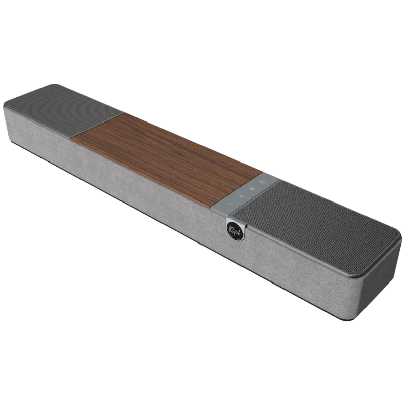 Garso juosta KLIPSCH Flexus CORE 100 — 2.1 kanalai, 100 W, įmontuotas žemų dažnių garsiakalbis, pilka/graikinis riešutas