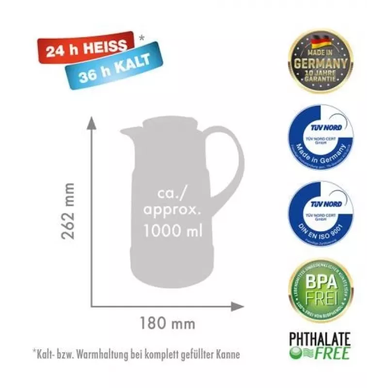 ROTPUNKT Termosas, 1,0 l, ristretto (juoda)
