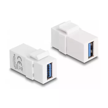 DeLOCK Keystone modulis USB 3.0 A moteriškas į USB 3.0 A moteriškas baltas 1:1