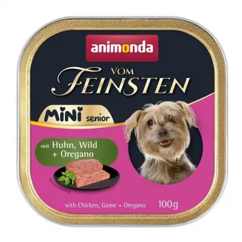 Šlapias šunų ėdalas ANIMONDA Vom Feinsten Mini Senior su vištiena, elniena ir raudonėliu 100 g