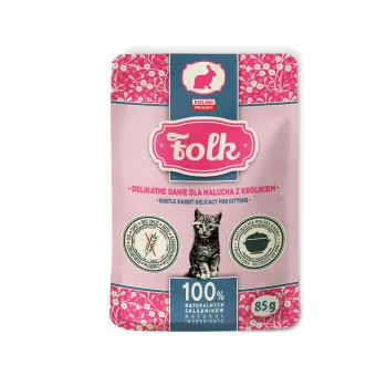 FOLK Kitten Subtle rabbit delicacy šlapias kačių ėdalas – 85g