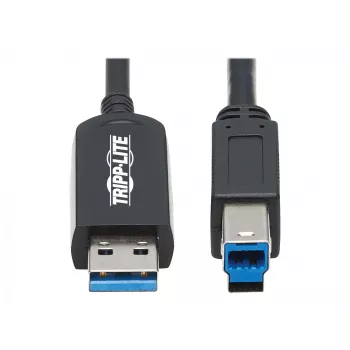Eaton Tripp Lite Series USB 3.2 Gen 1 Plenum-Rated Fiber Active Optical Cable (AOC) - A/B M/M, Juoda, 20m - USB laidas - USB A tipas (vyriškas) į USB B tipą (vyriškas) - USB 3.2 Gen 1 - 20,0 m - P