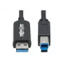 Eaton Tripp Lite Series USB 3.2 Gen 1 Plenum-Rated Fiber Active Optical Cable (AOC) - A/B M/M, Juoda, 20m - USB laidas - USB A tipas (vyriškas) į USB B tipą (vyriškas) - USB 3.2 Gen 1 - 20,0 m - P