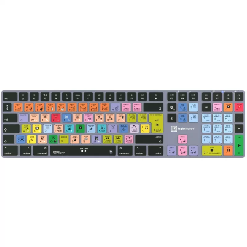 Klaviatūra LogicKeyboard Apple Logic Pro X2 Titan DE Mac, vokiškas išdėstymas – LKB-LOGXP2-TM-DE