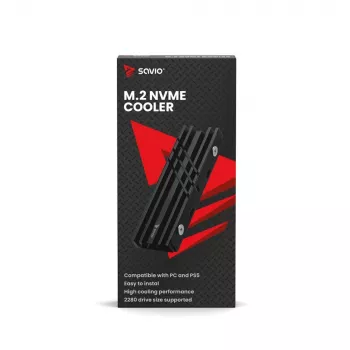 Oro aušintuvas SAVIO M.2 NVMe 2280 AK-60 Black, skirtas 22x80 mm SSD