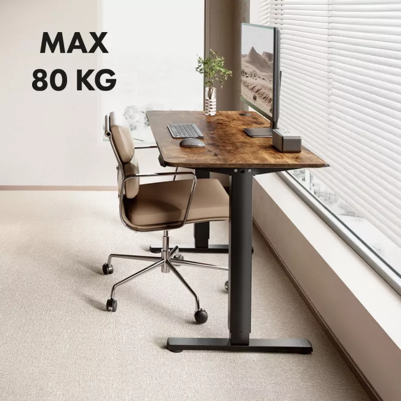 Ergo Office elektrinis reguliuojamo aukščio stalas, maks. aukštis 1160mm, maks. apkrova 80kg, be stalviršio, juodas, ER-400 B