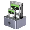 Docking stotelė Unitek 51642 2,5 colio/3,5 colio SATA diskams, USB-C 10Gbps, 2 lizdai, aliuminis