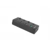USB šakotuvas NATEC MANTIS USB 2.0 Type-B — 4x USB 3.2 Gen 1 Type-A, juodas, 0,8 m laidas, maitinimo adapteris, maitinimo jungiklis