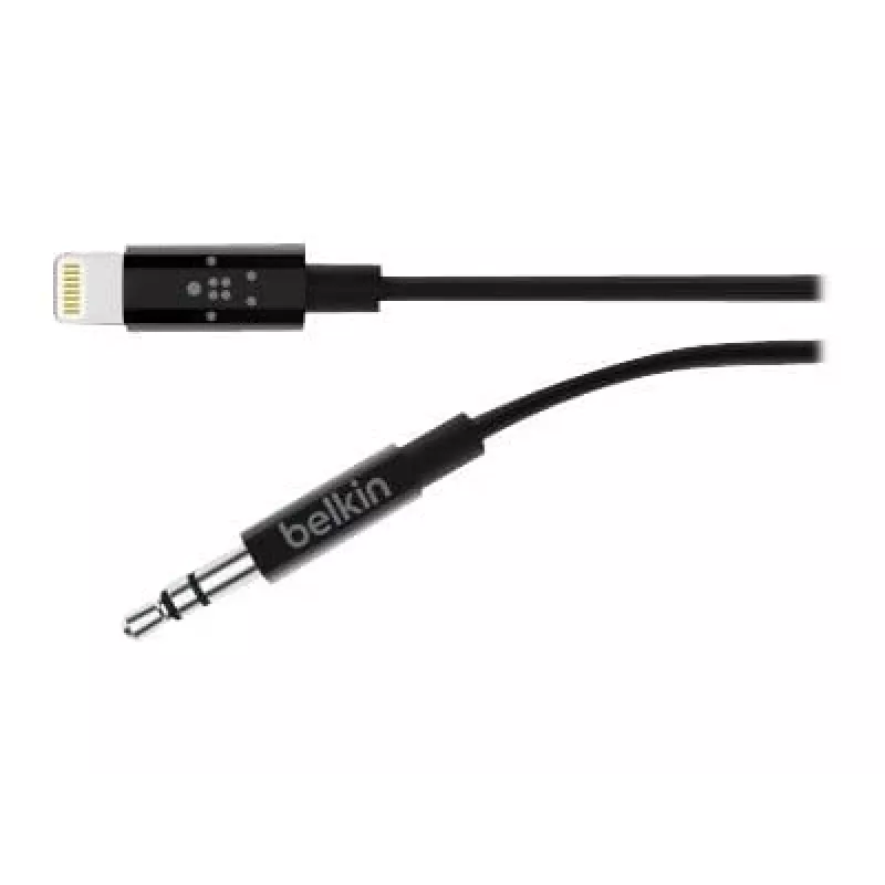 Belkin Kabel Lightning auf Kopfhöreranschluss - Lightning männlich bis Stereo Mini-Klinkenstecker männlich - 91.4 cm - Schwarz - für Apple iPhone (Lig