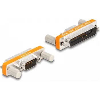 DELOCK adapteris D-Sub 9 kištukas į D-Sub 25 lizdą, auksuoti kontaktai, oranžinis/sidabrinis