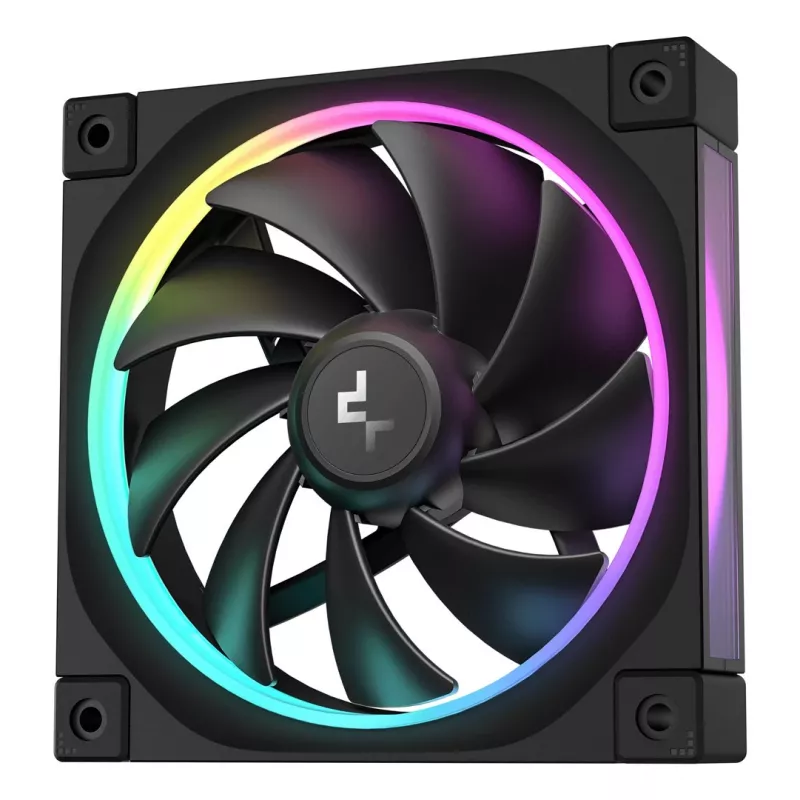 120 mm PC ventiliatorius DeepCool FL12 3 viename, juodas, 120×25 mm, 2150 RPM, skysčio dinaminis guolis, PWM, 55 CFM, 32 dB, 3 vnt. pakuotė