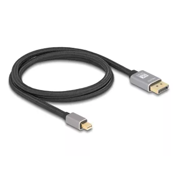 DeLOCK Mini DisplayPort į DisplayPort laidas 8K 60 Hz 1 m pilkas metalinis be fiksatoriaus