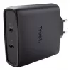 TRUST Maxo 100W 2 prievadų USB-C GaN įkroviklis – 100 W, 2× USB-C, 20 V maks., 2 m laidas, juodas