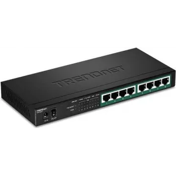 TRENDnet TPE TG83 – tinklo jungiklis 8 x 10/100/1000 (PoE+) – stalinis arba montuojamas ant sienos – PoE+ (65 W)