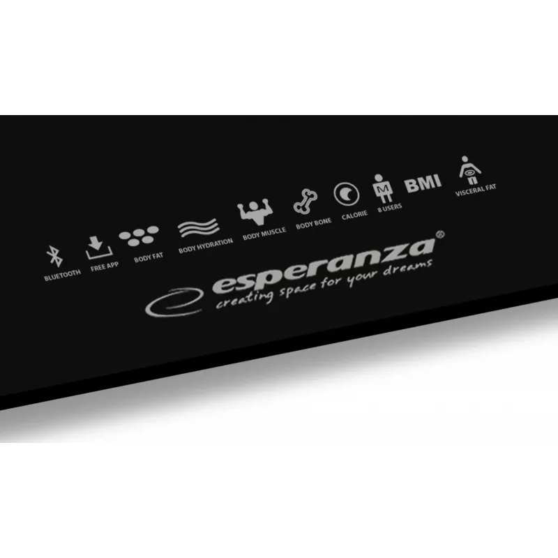Esperanza EBS016K asmeninės svarstyklės elektroninės kvadratinės juodos