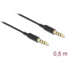 Garso kabelis DeLOCK 66075 0,5 m 3,5 mm Juodas