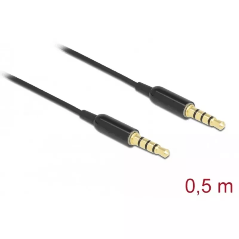 Garso kabelis DeLOCK 66075 0,5 m 3,5 mm Juodas