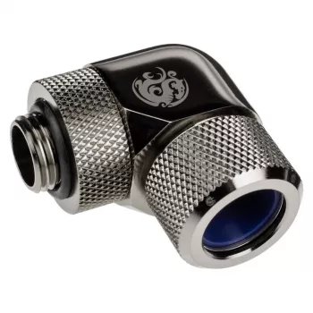 Adapteris 90° BitsPower Advanced Multi-Link G1/4 colio AG į 14 mm išorinio skersmens kietą vamzdelį — sukamasis