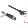 Tinklo kabelis DeLOCK M12 A-koduotas 8 kontaktų jungtis moteriška į RJ45 kištuką Cat.5e 2 m juodas