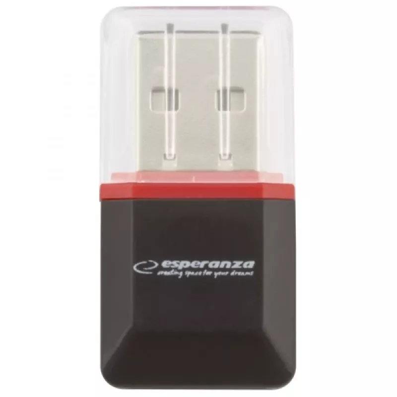 Esperanza EA134K kortelių skaitytuvas juodas, sidabrinis, permatomas USB 2.0