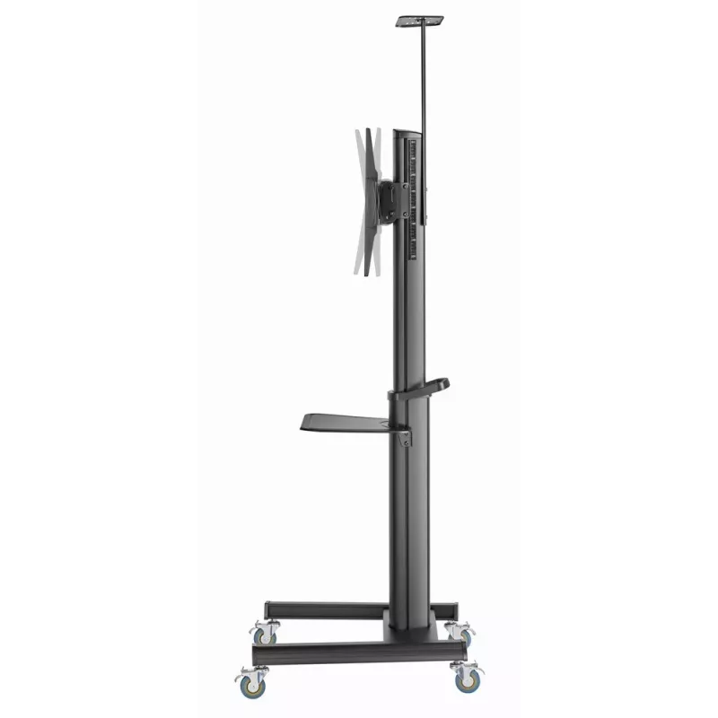Grindinis TV stovas Gembird TVS-70T-02 37–70 col., 70 kg, VESA 200x200–600x400, pakreipiamas, reguliuojamas aukštis, ratukai