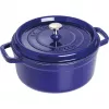 Staub 24 cm apvali ketaus kokotė tamsiai mėlyna