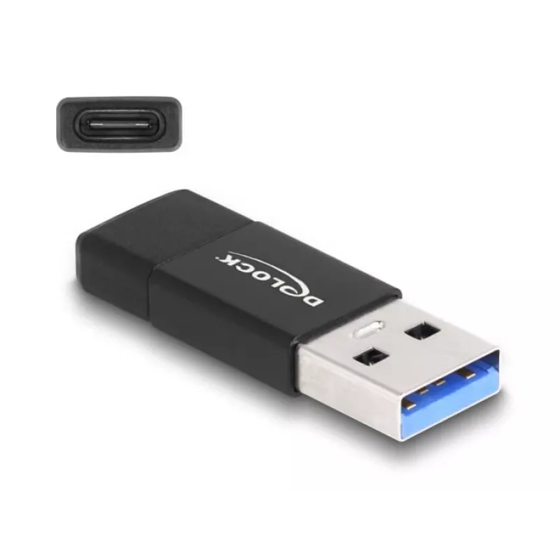 DeLOCK 60001 USB A į USB C adapteris, juodas
