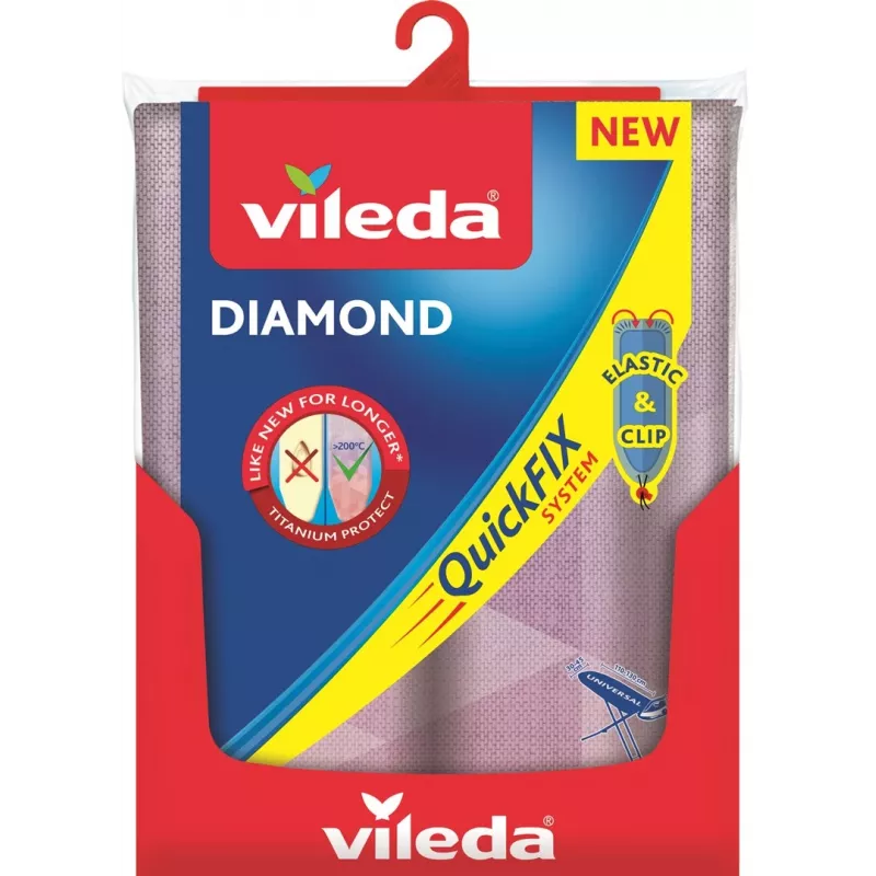 VILEDA Dimond 173333 – Lyginimo lentos užvalkalas, 1200×380 mm, medvilnė/polistirolas, atsparus karščiui iki 200°C